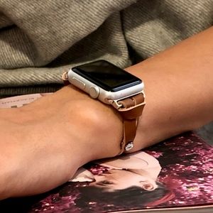 Apple Watch Band Brown Leather Slim Strap Bracelet